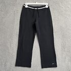Nike Sweatpants Womens Medium Black White Stripe Relaxed Yoga Y2K Cropped Capri