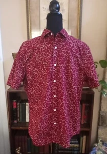 Levis Standard Red Floral Short Sleeve Button Up Shirt Men's Medium - Picture 1 of 8