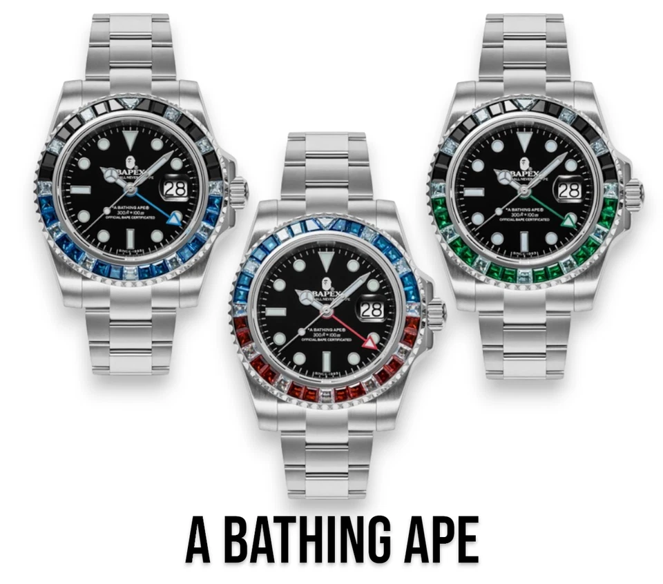 Reloj Pulsera BATHING APE TIPO 2 BAPEX CRISTAL PIEDRA 1J70187008 JAPÓN NUEVO Foto 1 de 1
