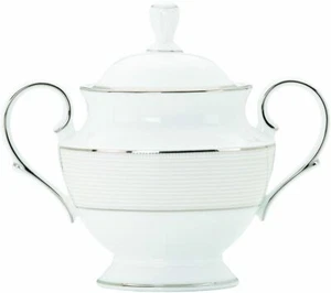 Lenox Opal Innocence Streifen Zuckerdose mit Deckel (Neu im Karton) - Bild 1 von 1