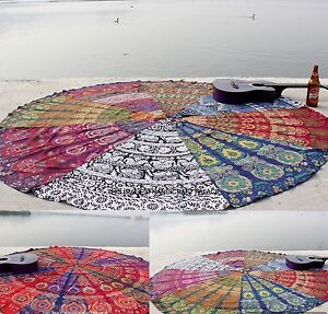 INDIAN MANDALA ROUND BEACH YOGA MAT WALL HANGING TABLE CLOTH RUNNER BIKNI COVER