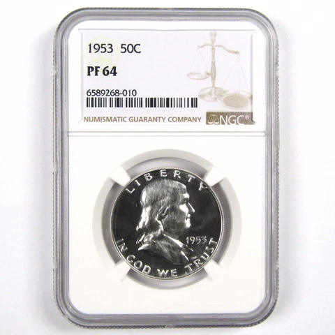 1953 Franklin Half Dollar PF 64 NGC 90% Silver 50c Proof SKU:I7932 Cover