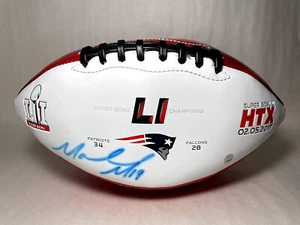 Malcolm Mitchell Signed New England Patriots 2017 Championship Football Steiner - Picture 1 of 6