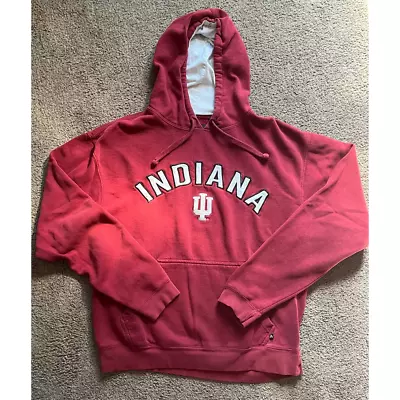 Indiana Hoosiers J. America Mens Hoodie Red Kangaroo Pocket Long Sleeve L - Image 1 of 4
