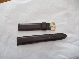 hadley roma watchstrap watch band strap 18mm brown gold genuine leather - Picture 1 of 3