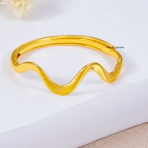Pure 999 24K Yellow Gold Men Women Adjustable Band Open Rings 1.36-1.5g平安 - Picture 1 of 3