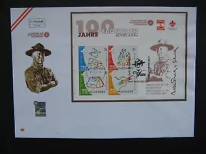 AUSTRIA, cover FDC 2007, S/S 100 years scouting, Baden Powel, canc GRAZ +B Powel - Picture 1 of 1