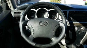 Toyota 4RUNNER 2003-2009 BLACK wood genuine leather steering wheel-SPORTS - Picture 1 of 7
