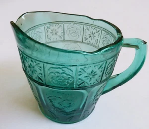 VTG DEPRESSION ULTRAMARINE GLASS JEANNETTE DORIC & PANSY CHILD CREAMER PITCHER - Picture 1 of 1