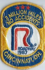 Roadway 1987 Cincinnati OH 3 million miles no accident driver patch 4-1/8X2-5/8