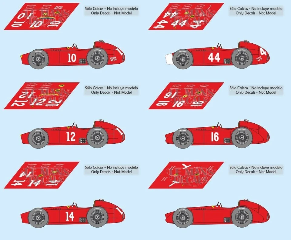 Décal Ferrari Lancia D50 F1 GP France 1956 1:32 24 1:43 18 slot France... - Photo 1/1