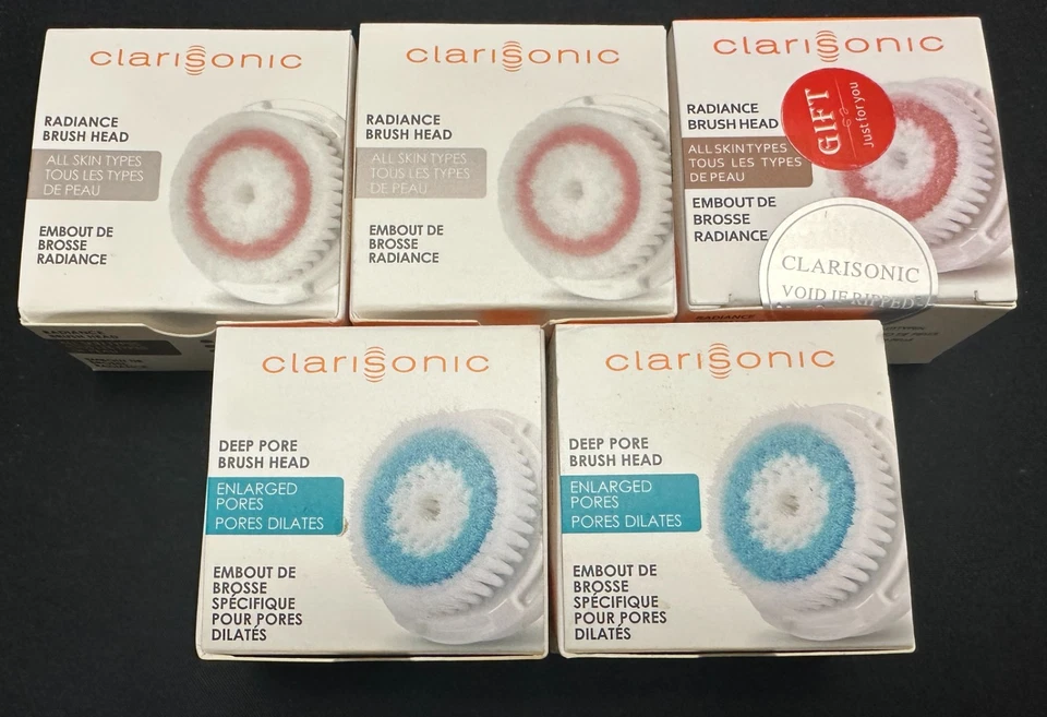 Lote de 5 cabezales de cepillo Clarisonic poro profundo y resplandor nuevos sellados auténticos Foto 1 de 1