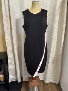 TOMMY HILFIGER Womens Black Sleeveless Asymetrical Hem Dress, Size 12 - Picture 1 of 4