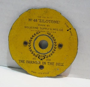 ORIGINAL FARMER IN THE DELL METAL RECORD DISC for WOLVERINE ZILOTONE TOY # 48 - Picture 1 of 2