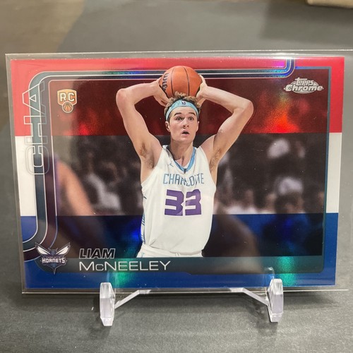 Liam Mcneely Rookie RWB Refractor 2025-26 Topps Chrome Hornets Rc Sp ...