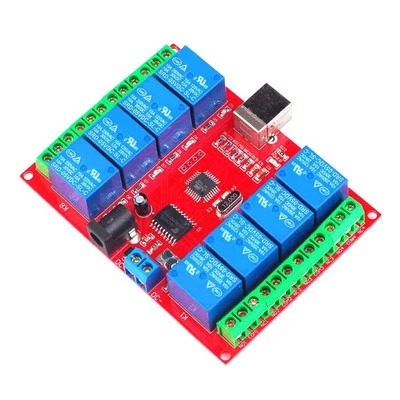 8 Channel 12V USB Relay Module Board Free Driver PC Intelligent Controller - Image 1 of 3