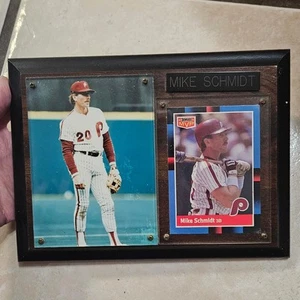 Placa de madera con doble imagen de los jugadores favoritos de béisbol de las Grandes Ligas Mike Schmidt - Imagen 1 de 7