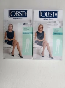 2 Pack JOBST UltraSheer 8-15 mmHg Closed Toe Support Stocking, Silky Beige,Black - Picture 1 of 4