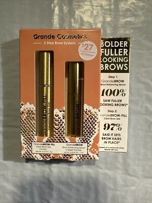 Grande Cosmetics 2 Step Brow System,Clear Brow Gel & Brow Enhancing Serum,Sealed - Image 1 of 4