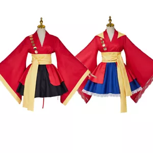Costumi Cosplay Pezzo Unico Ruffy Kimono Halloween Abiti Carnevale Abiti Fantasia - Foto 1 di 14