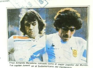 DIEGO MARADONA ROOKIE ORIGINAL FOOTBALL SOCCER CARD + ALBUM COPA DE ORO 1980 - Picture 1 of 11