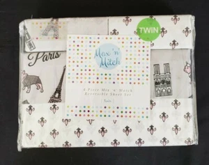 Hoja reversible doble Max 'n' Mitch 4 piezas con tema parisino, incluida la Torre Eiffel - Imagen 1 de 7