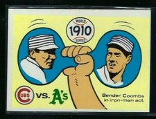 1970 Fleer Laughlin World Series Blue Back #7 - 1910 Cubs vs A's - Ex.