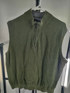 Cremieux Size XL SARATOGA ESTATE Supima Cotton Olive Green Vest Mens Jacket - Picture 1 of 4