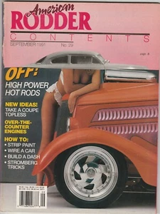 AMERICAN RODDER MAGAZINE " BLAST OFF ! HIGH POWER HOT RODS " SEPTEMBER 1991 - Picture 1 of 3