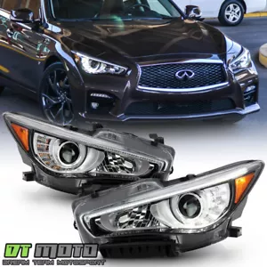 For 2014-2022 Infiniti Q50 w/o AFS LED DRL Projector Headlights Pair Left+Right - Picture 1 of 9