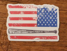 ⚾BASEBALL STICKER Laptop Sticker Chromebook Water Bottle USA Flag American Flag⚾