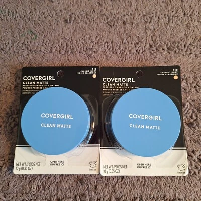 2 Pk Covergirl Clean Matte Pressed Powder Oil Control TALC  510 Classic Ivory - Image 1 of 4