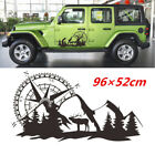 Pair Compass Mountain Graphics Vinyl Decals Car SUV Body Side Stickers 96x52CM