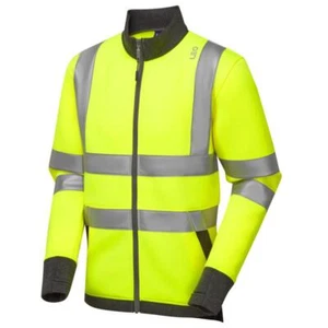 Sudadera de trabajo Leo Arganite EcoViz amarillo alta visibilidad cálida cremallera completa - Imagen 1 de 4