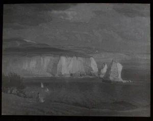 VINTAGE Magic Lantern Slide ISLE OF WIGHT BAY CHARLES MARCH GERE C1950 ART PHOTO - Picture 1 of 2