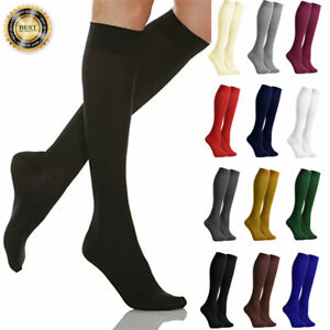 Womens Trouser Socks Stretchy W/Spandex Opaque Knee High Soft Comfort Band Lot