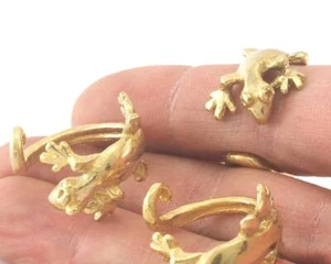 Lizard Animal Adjustable Ring Raw Brass (20mm 10US inner size) 4229 - Picture 1 of 2