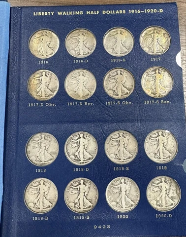 United States Liberty Walking Halves 1916-1947 Complete Set Circulated Cover