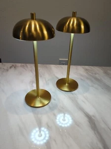 Pack de 2 Lámparas de Mesa Inalámbricas LED Doradas Recargables, Tacto Inalámbrico Dorado-Juego de 2 - Imagen 1 de 9