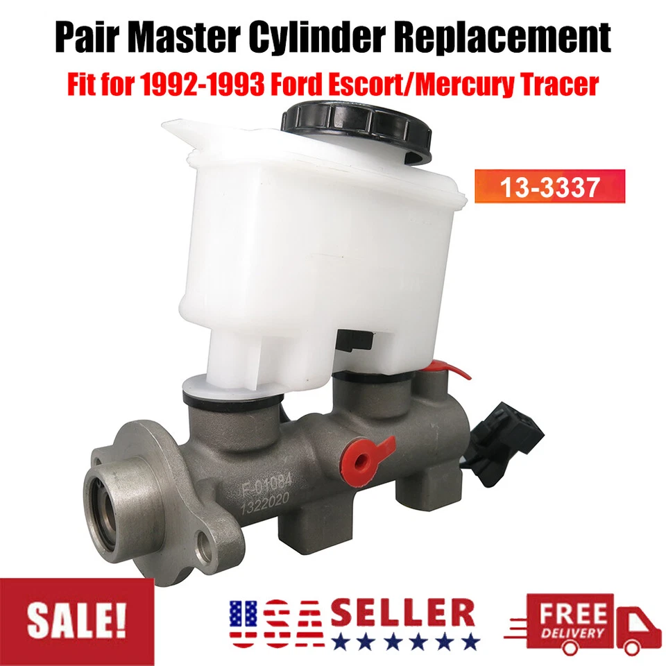 2 Brake Master Cylinder Replacement Fit for 1992-1993 Ford Escort/Mercury Tracer Foto 1 de 4