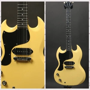 Guitarra Eléctrica Junior SG Amarilla para Zurdos Cuerda Invertida Diapasón HPL - Imagen 1 de 9