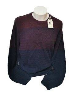 Maglione maglione MILANO ITALY taglia 3XL 58 blu rosso vinaccia girocollo sfumato - Foto 1 di 6