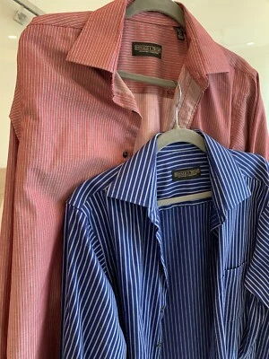 2 Shirts Donald Trump Blue Red Long Sleeve Button Down 15 1/2 32-33 Dress Collar - Image 1 of 4