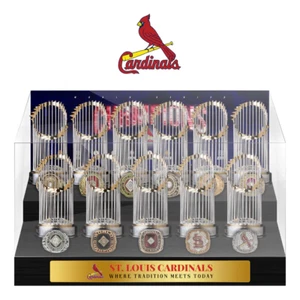 St. Louis Cardinals MLB World Series Championship 11 Trophy & Rings Display Case - Picture 1 of 1