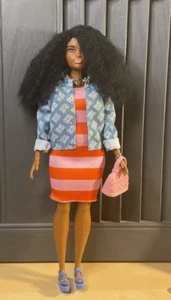 Barbie Fashionista Puppe #105 kräftige Streifen orange und rosa - Bild 1 von 22