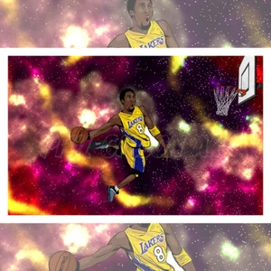 Original "Mamba" Giclée Art Print Space Jersey Dunk Poster LA Lakers Kobe Bryant - Picture 1 of 1
