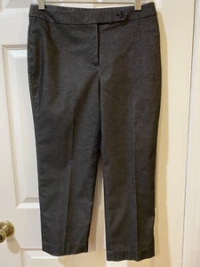 AK Anne Klein Slacks Womens Black Denim Like Ankle Dress Pants Front Zip Sz 10 - Picture 1 of 5
