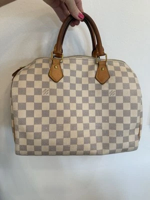 Louis Vuitton Speedy Satchel/Top Handle Bag 30 Blue/White Canvas/Leather - Image 1 of 4