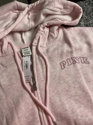 NUEVO XL VS ROSA CREMALLERA COMPLETA SUDADERA CON CAPUCHA ROSA PÉTALO TEJIDO BRILLO Foto 1 de 4