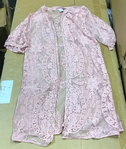 Time And Tru Lace Layering Blush Pink Cover Up Womens BB5 - Picture 1 of 3